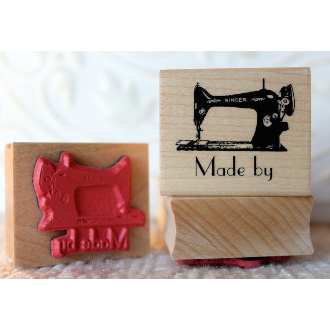 Made by (Sewing Machine) Rubber Stamp